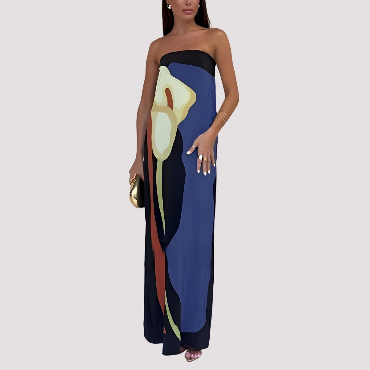 Samara - Elegantes Maxikleid ohne Schultern
