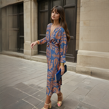 Gwynedd - Stilvolles Kleid mit V-Ausschnitt