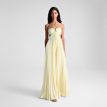 Sienna - Elegantes plissiertes langes Kleid