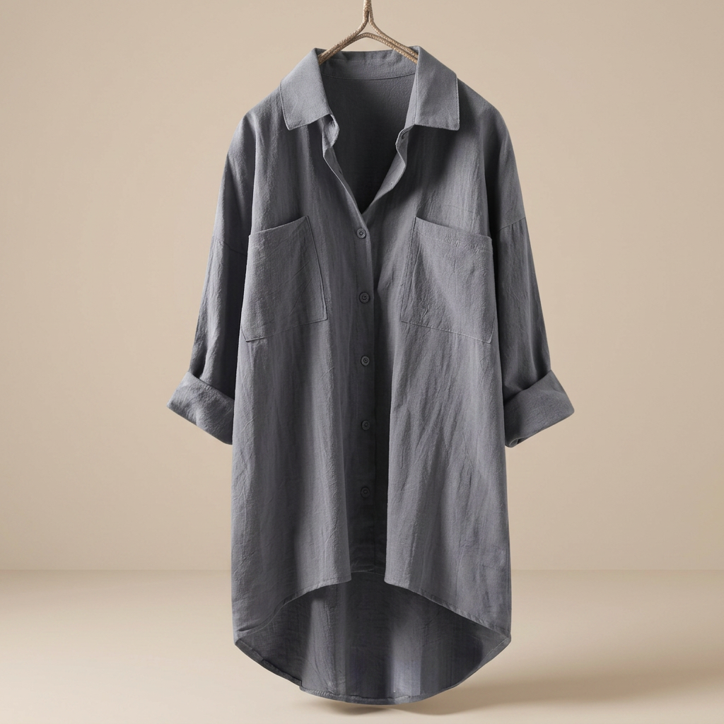 Jacient - Locker geschnittenes Button-Down-Oberteil