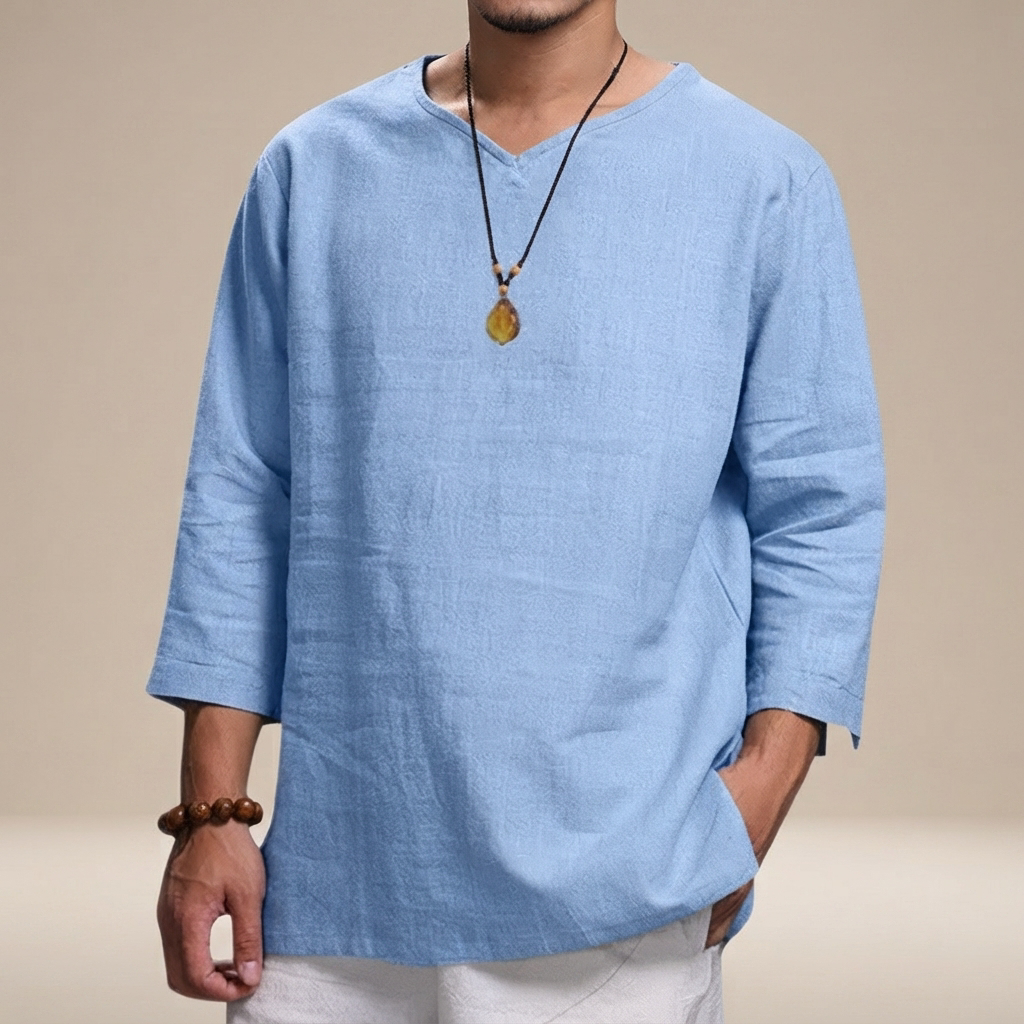 Edwin - Entspanntes Lockeres Shirt mit V-Ausschnitt