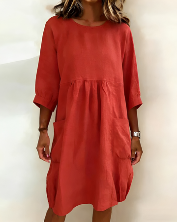 Shadia - Komfortables und Entspanntes Midikleid