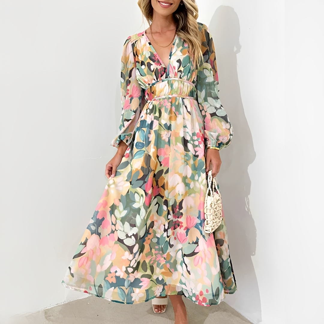 Kiara - Schickes und Fließendes Langarmkleid