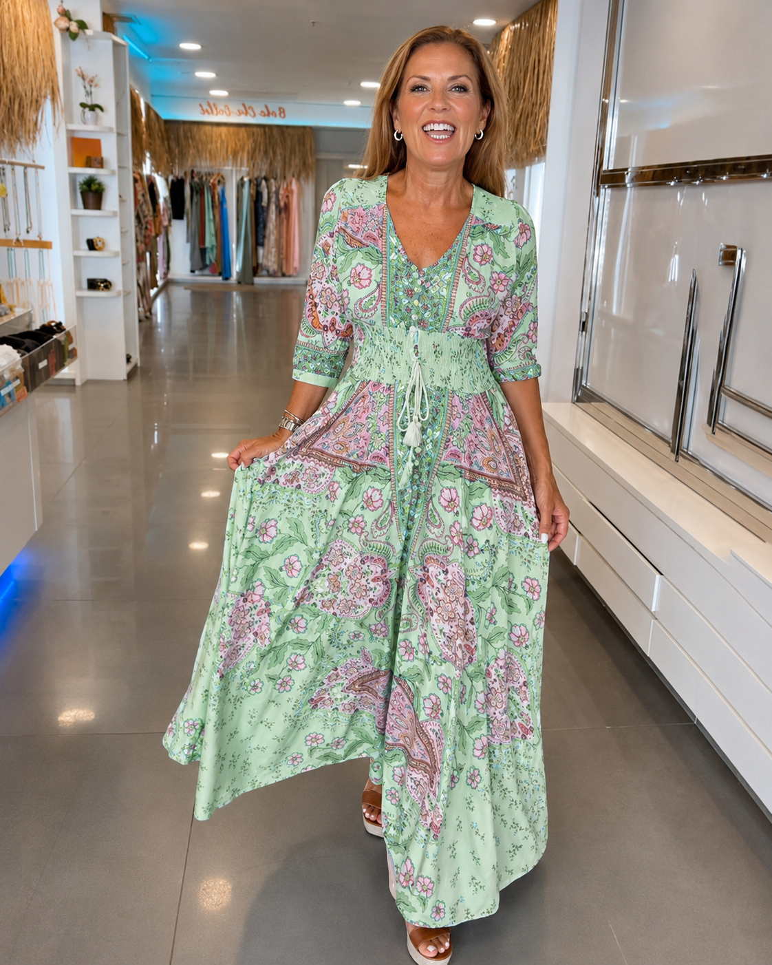 Lucienne - Stilvolles Kleid mit V-Ausschnitt