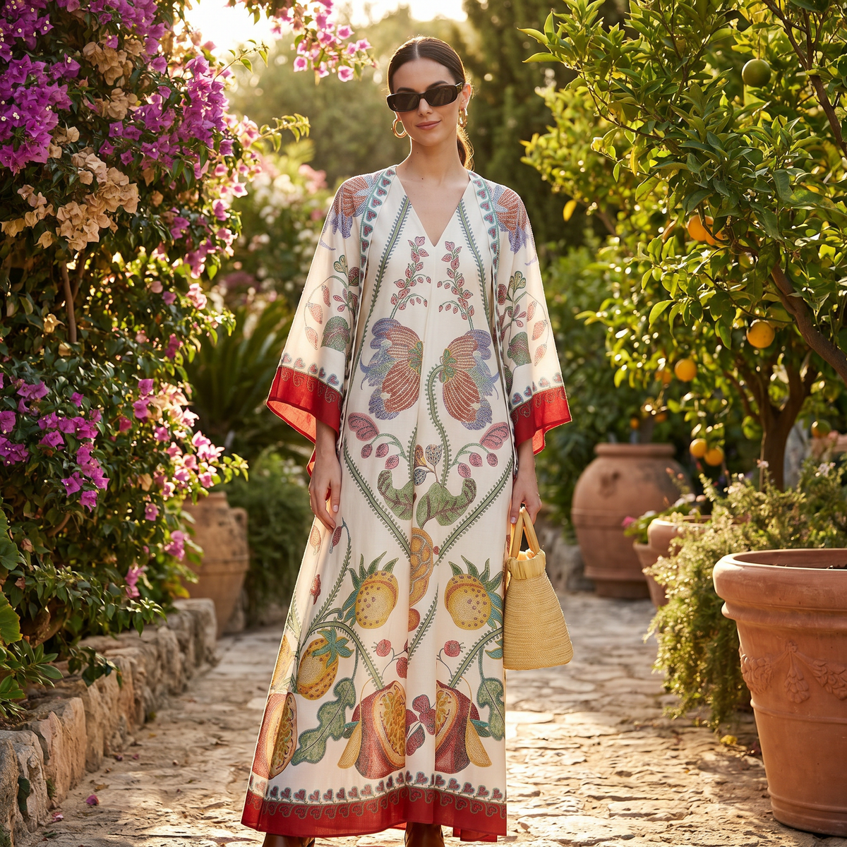 Kymbrea - Elegantes Weitgeschnittenes Maxi-Kleid