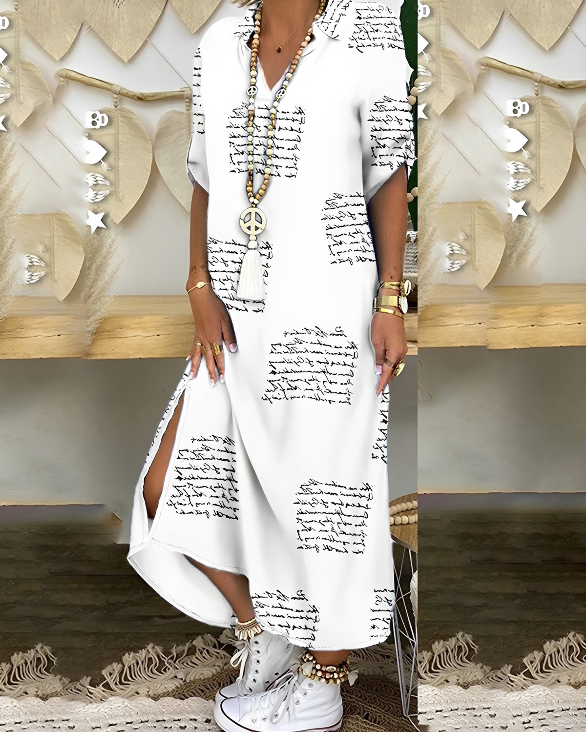 Marita - Schickes Midikleid mit V-Ausschnitt und Schlitz