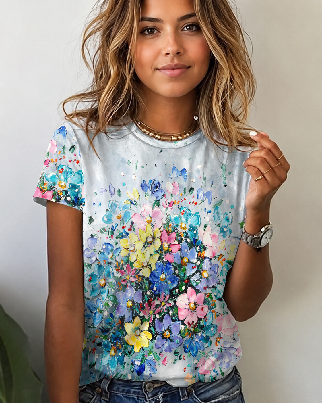 Rajanece - Stilvolles T-Shirt mit Rundhals