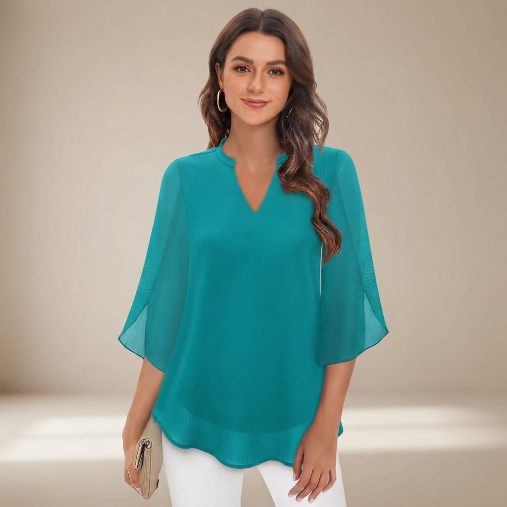 Arsine - Stylishe, locker geschnittene Bluse mit V-Ausschnitt