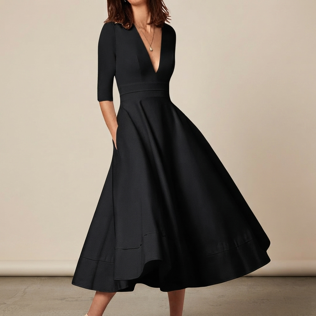 Debbie - Stilvolles V-Ausschnitt-Kleid