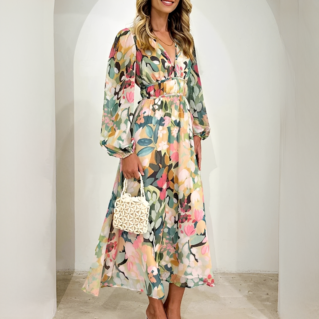 Kiara - Schickes und Fließendes Langarmkleid