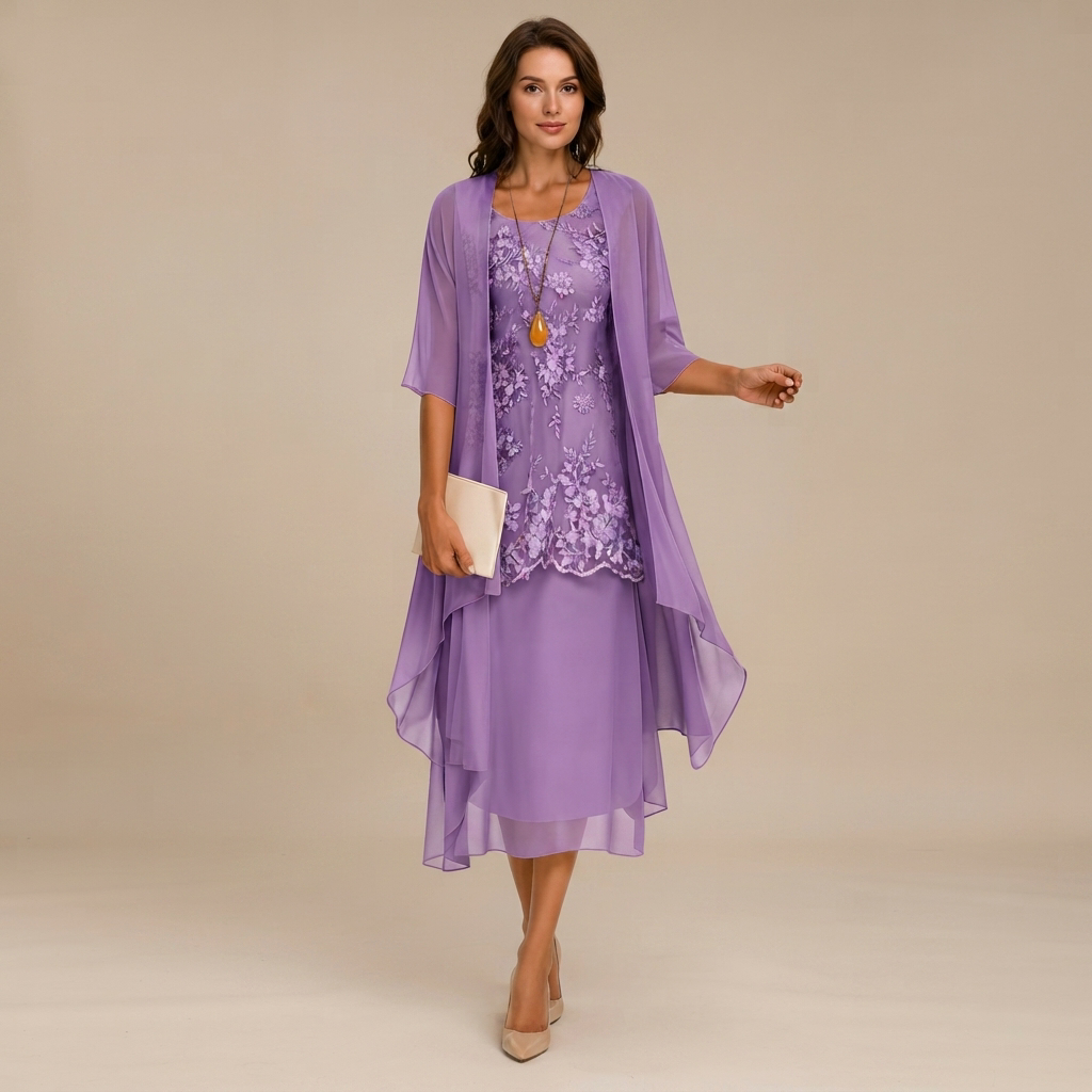 Krystal - Elegantes Midikleid im Zweiteiler-Stil