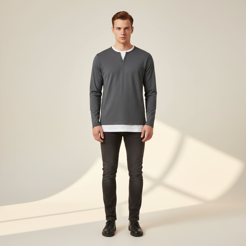 Daryl - Schickes Langarmshirt mit V-Ausschnitt