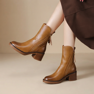 Jadonna - Modische Stiefeletten mit Absatz und Reißverschluss