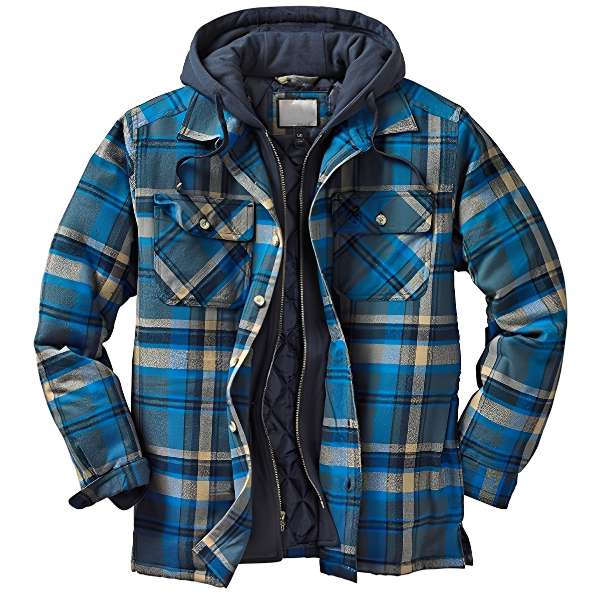 Flynn - klassische karierte Jacke mit Kapuze