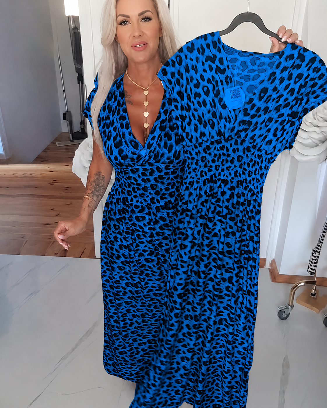 Dyshelle - Schickes Boho-Kleid mit V-Ausschnitt