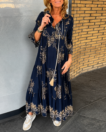 Bélise - Retro-Look Kleid mit V-Ausschnitt