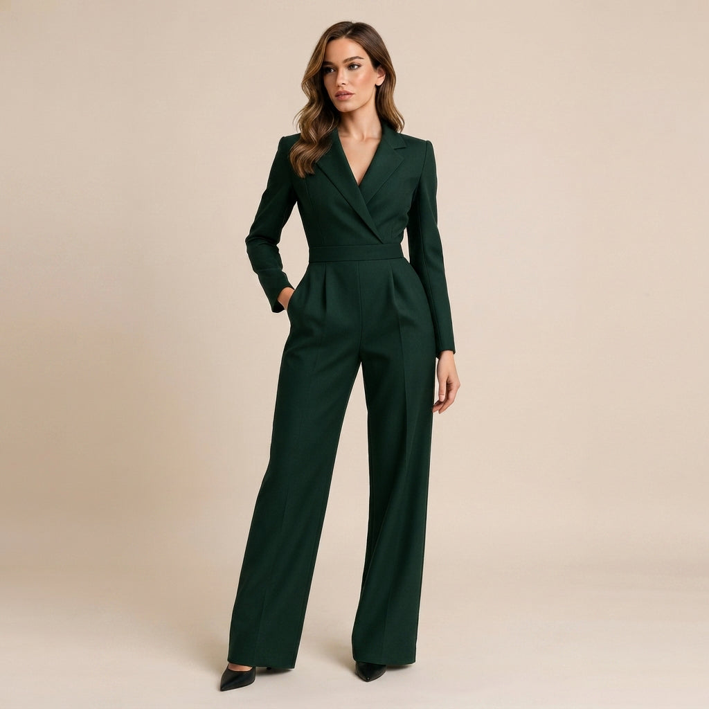 Elnaz - Eleganter Jumpsuit mit V-Ausschnitt und entspannter Form