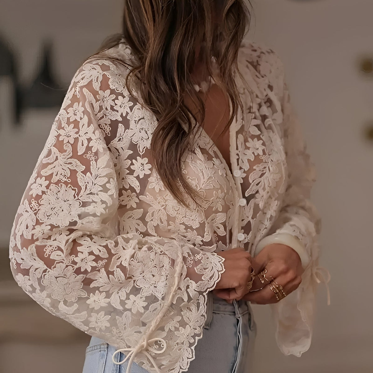 Alexia - Stylische Bluse mit Blumendetails