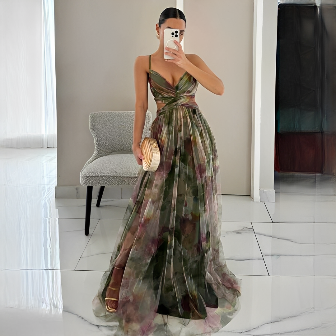 Darrisha - Elegantes Maxikleid mit Überkreuz-Bund