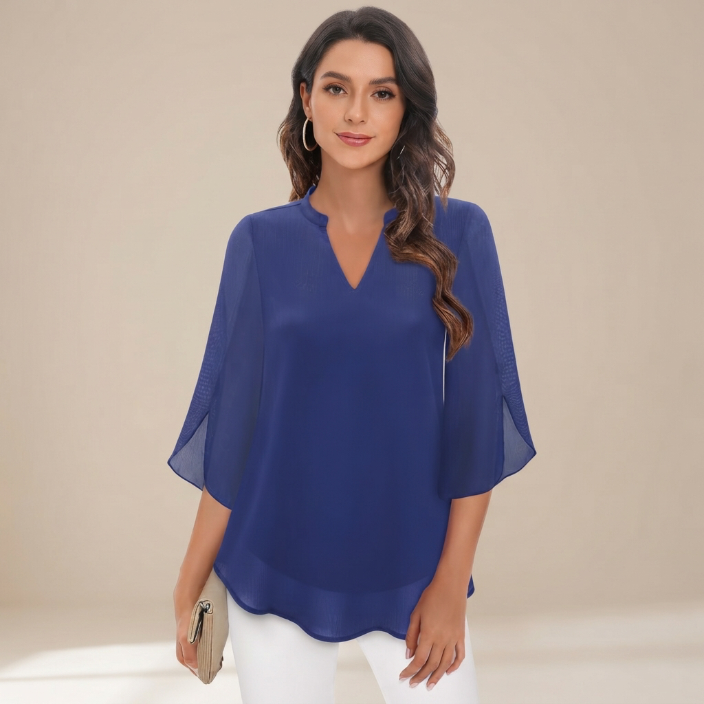 Arsine - Stylishe, locker geschnittene Bluse mit V-Ausschnitt