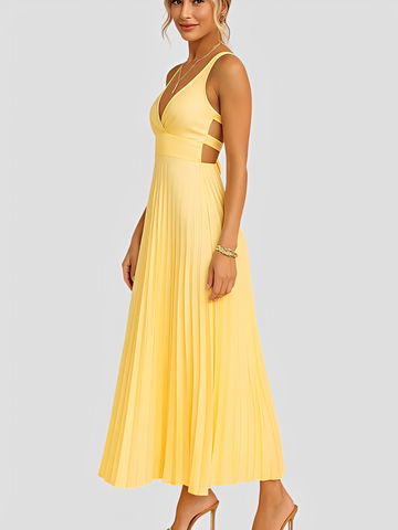 Anjanae - Elegantes Kleid mit V-Ausschnitt und Falten