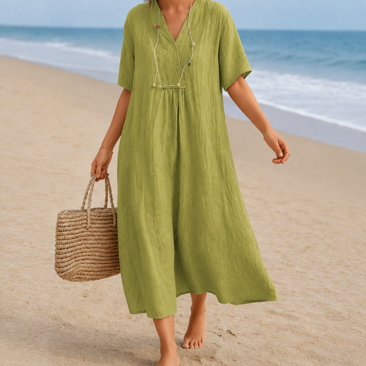 Kendra - Bequemes Kleid mit V-Ausschnitt