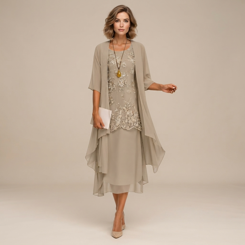 Krystal - Elegantes Midikleid im Zweiteiler-Stil