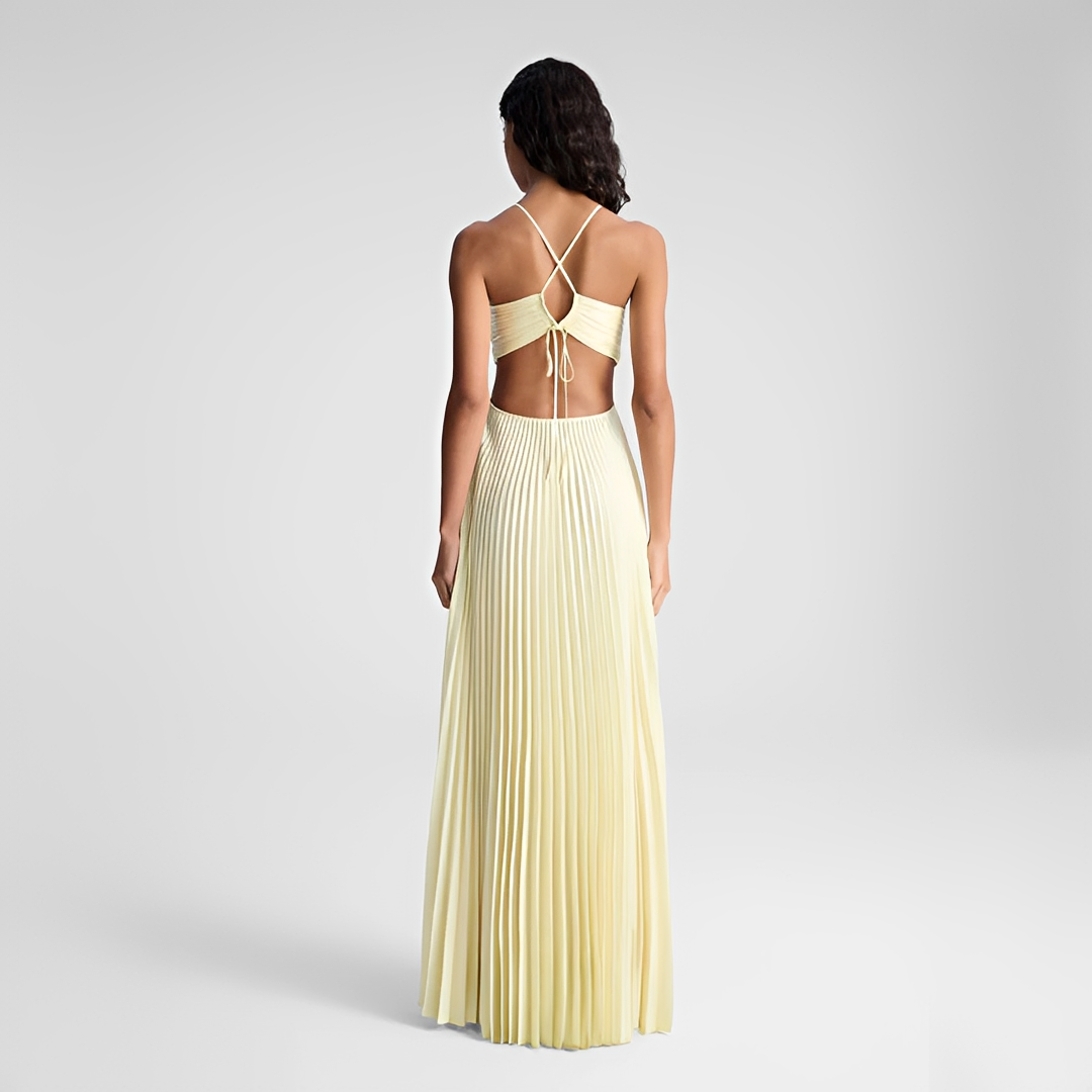 Sienna - Elegantes plissiertes langes Kleid