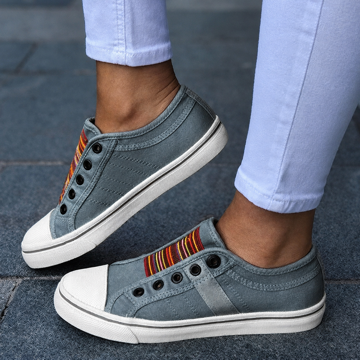 Jorrie - Klassische elastische Schuhe aus Segeltuch