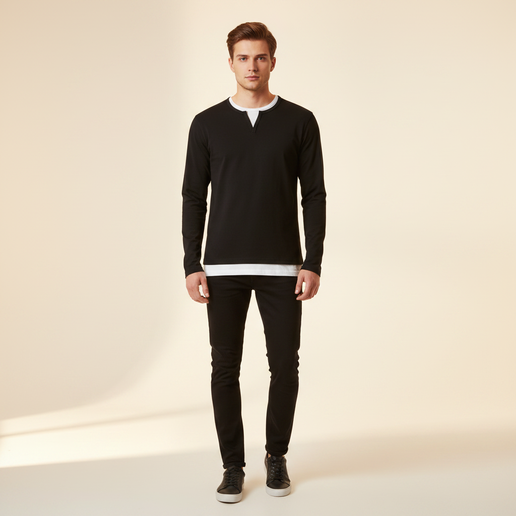 Daryl - Schickes Langarmshirt mit V-Ausschnitt