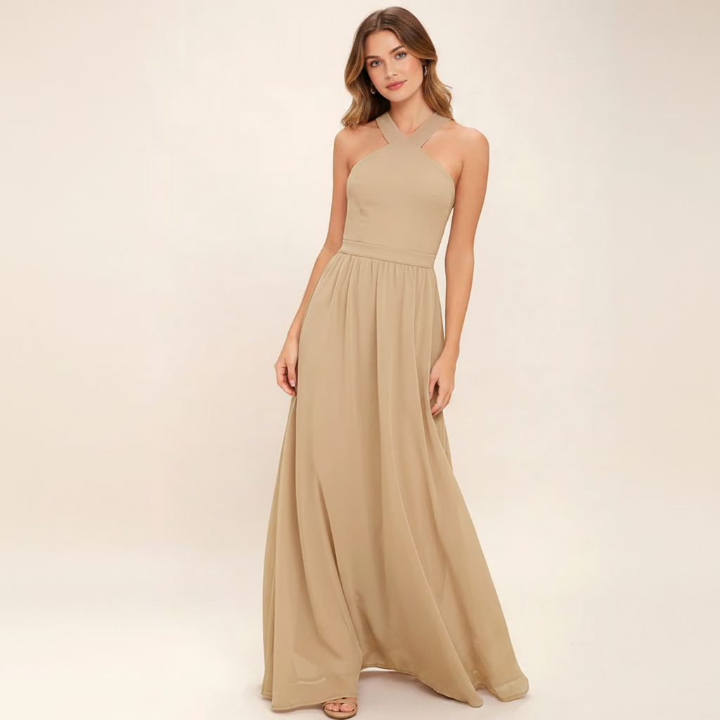 Suzanne - Stilvolles Maxikleid mit gekreuztem Ausschnitt