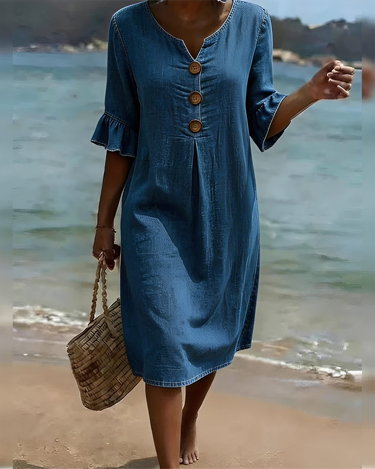 Zahara - Elegantes Midikleid mit Knöpfen