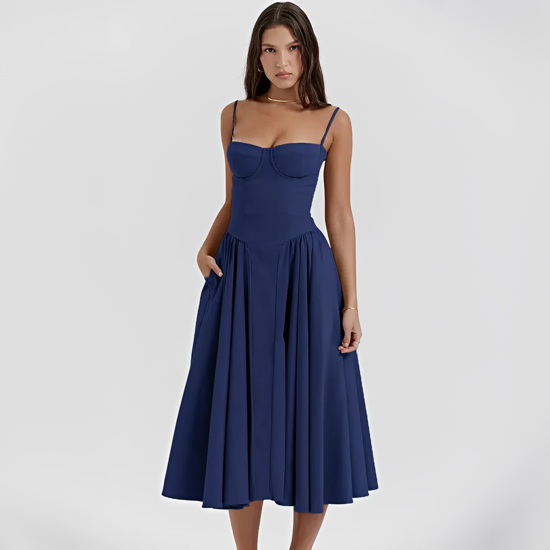 Michaela - Elegantes und stilvolles Kleid in Midi-Länge