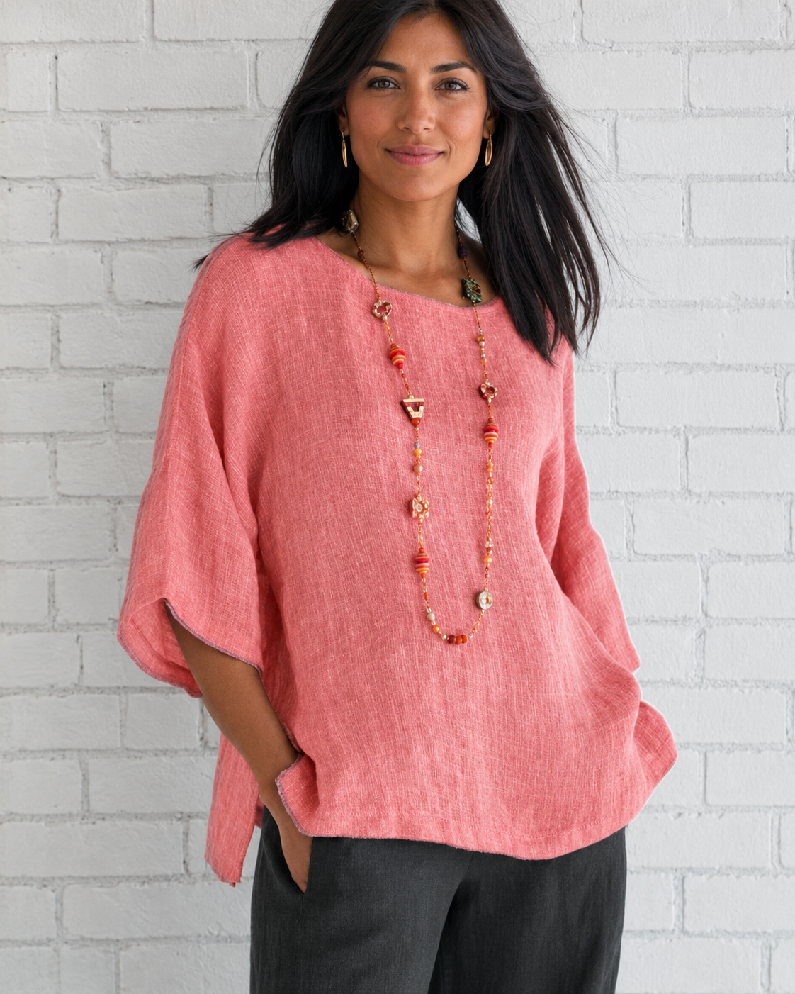 Natalina - Elegante Bluse mit Rundhals