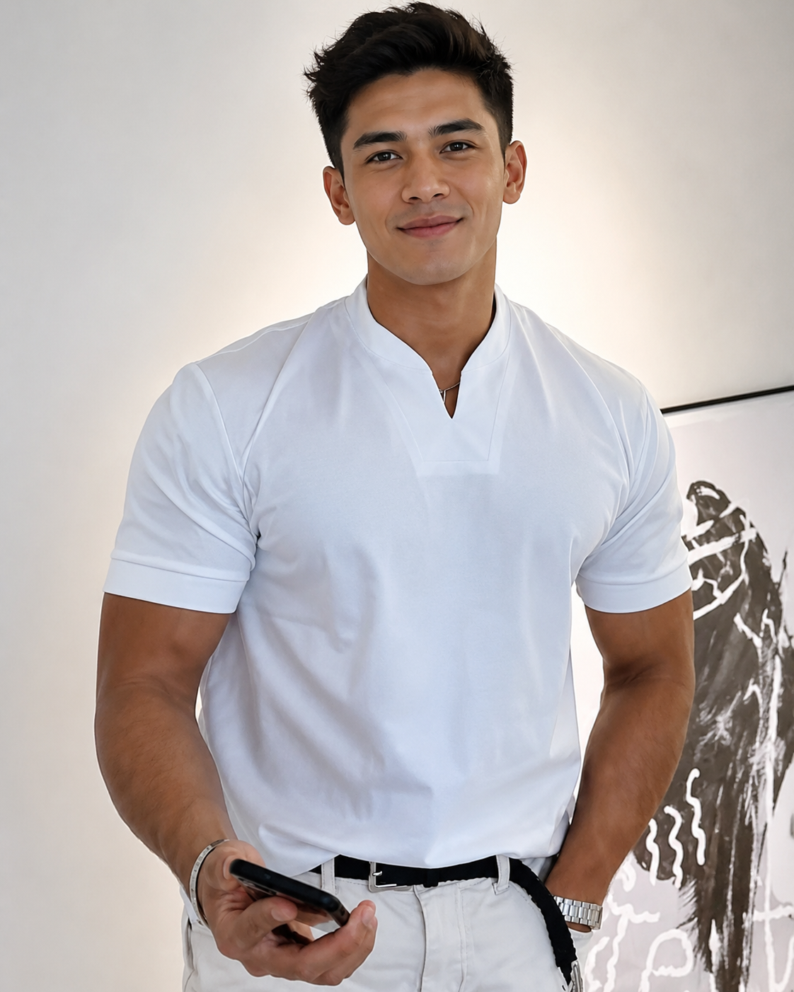 Cédric - Bequemes V-Neck-Shirt