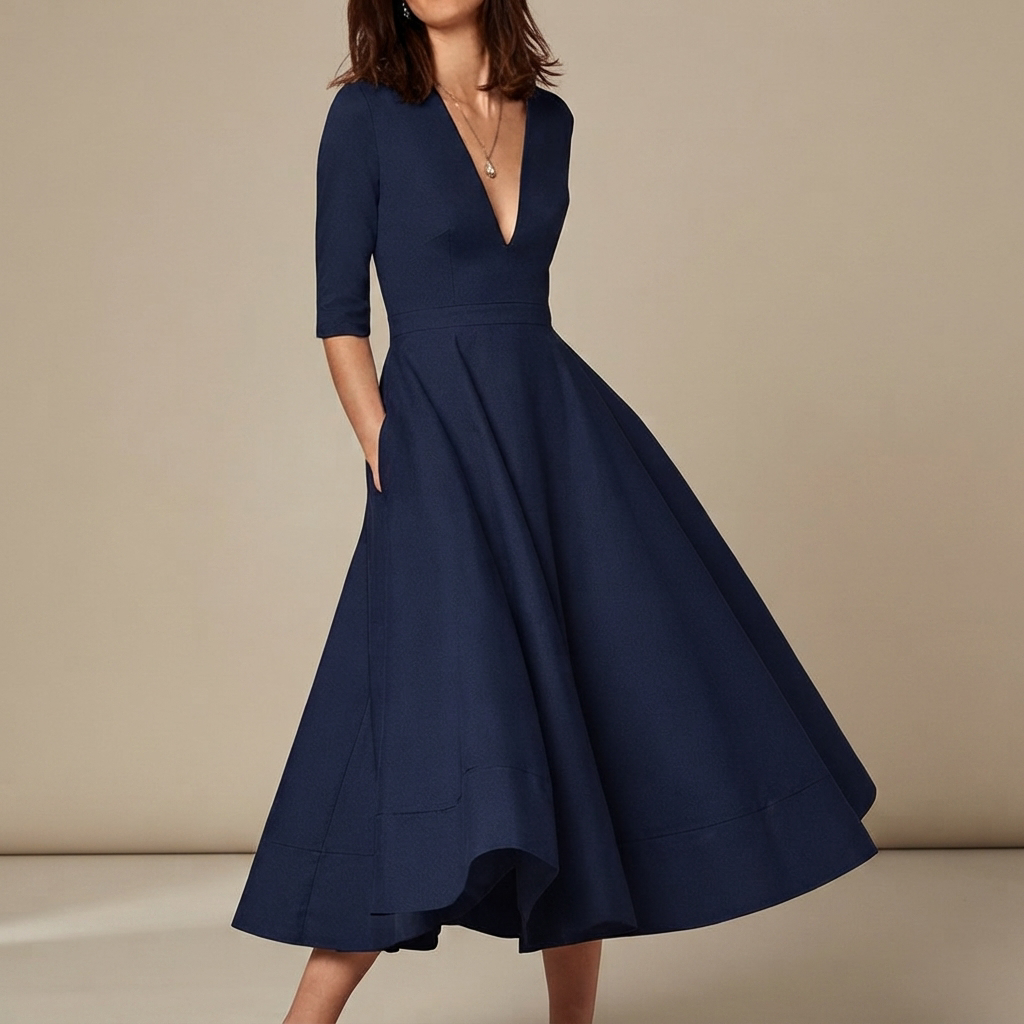Debbie - Stilvolles V-Ausschnitt-Kleid