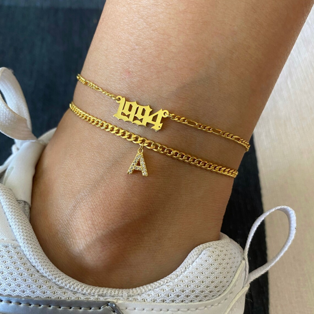 Knöchelarmband mit Initialen - Armband für deinen Knöchel