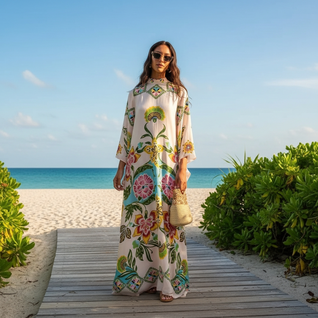 Kymbrea - Elegantes Weitgeschnittenes Maxi-Kleid