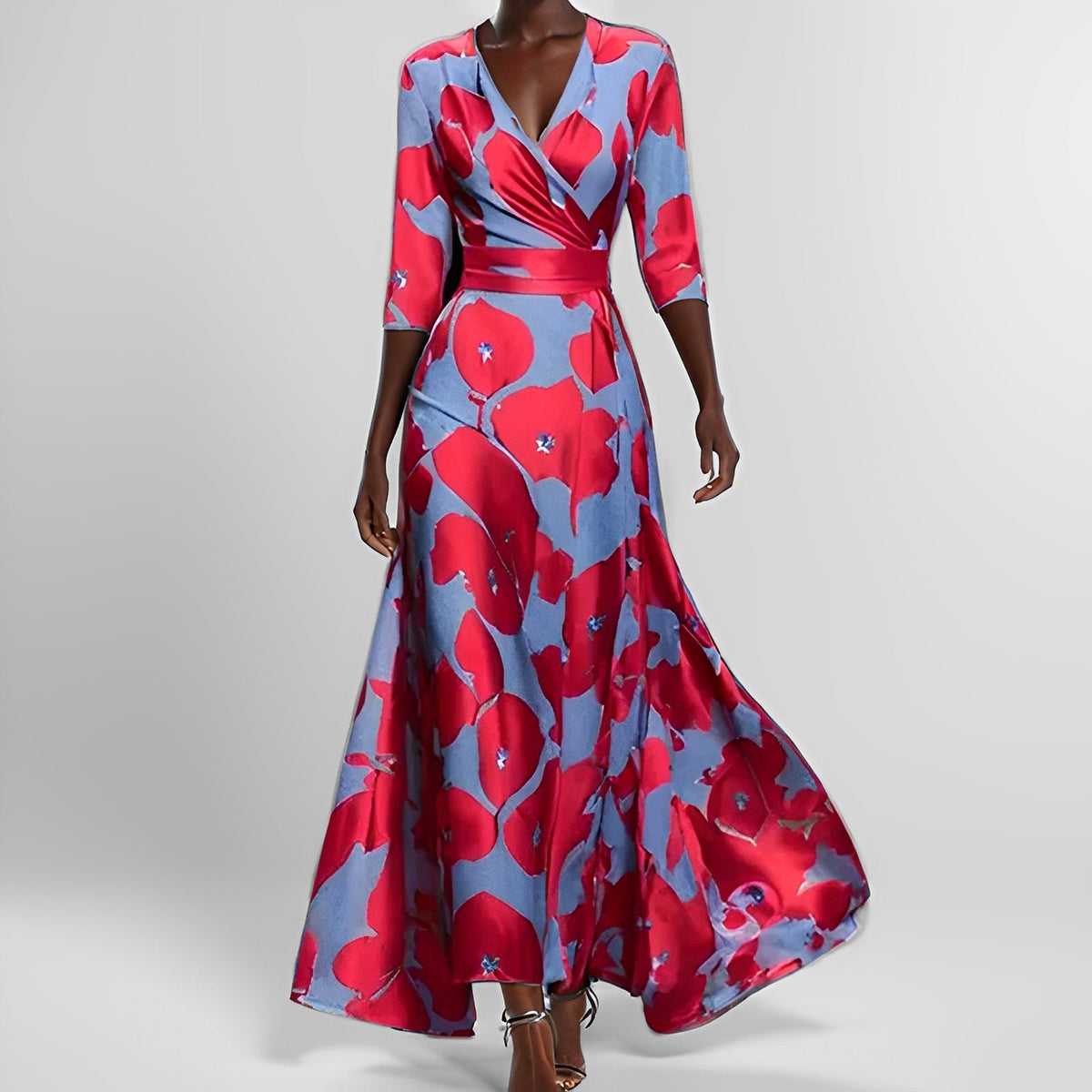 Delores - Maxikleid mit Blumenmuster und langen Ärmeln