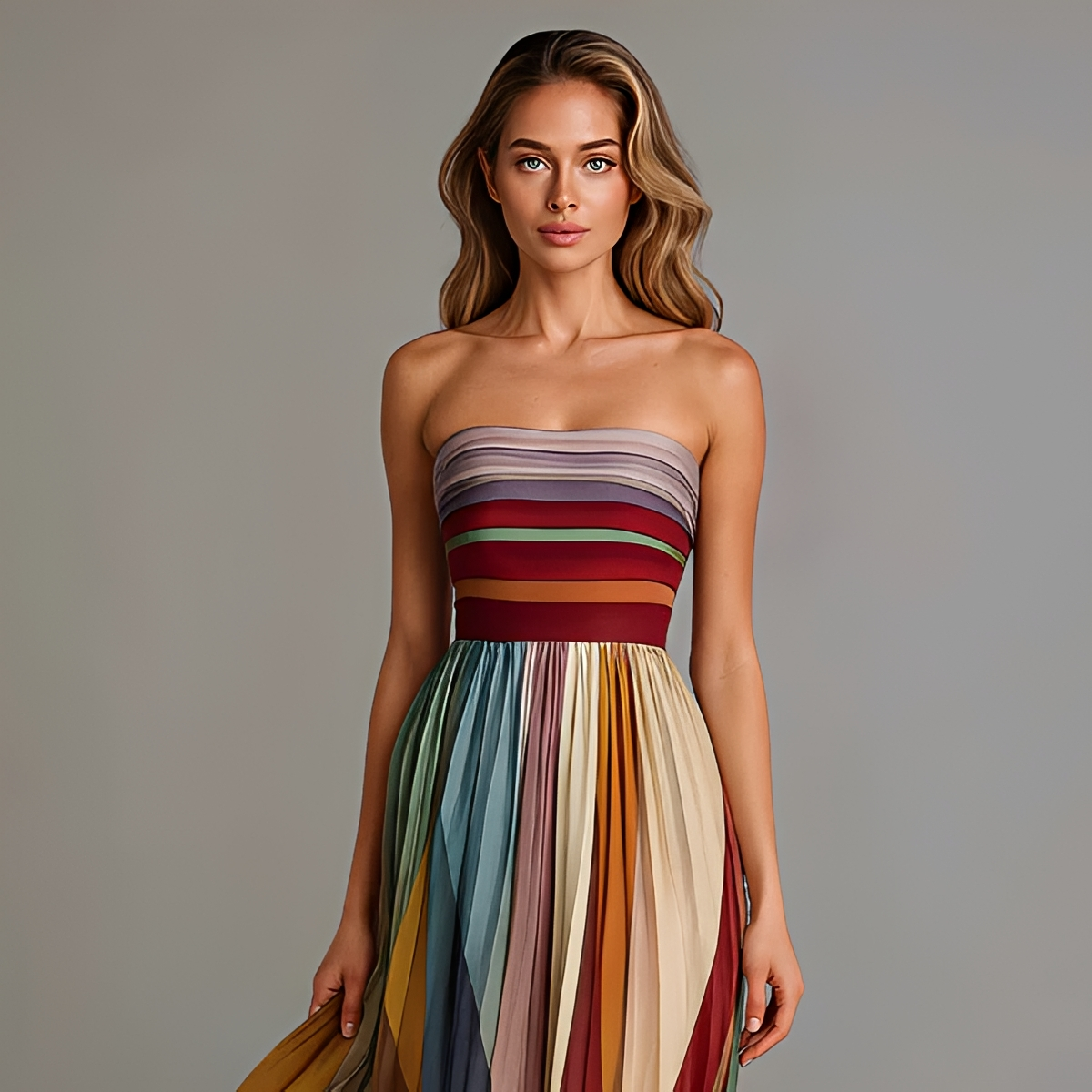 Gracelyn - Stilvolles Tube-Top-Maxikleid
