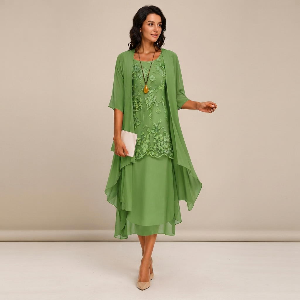 Krystal - Elegantes Midikleid im Zweiteiler-Stil