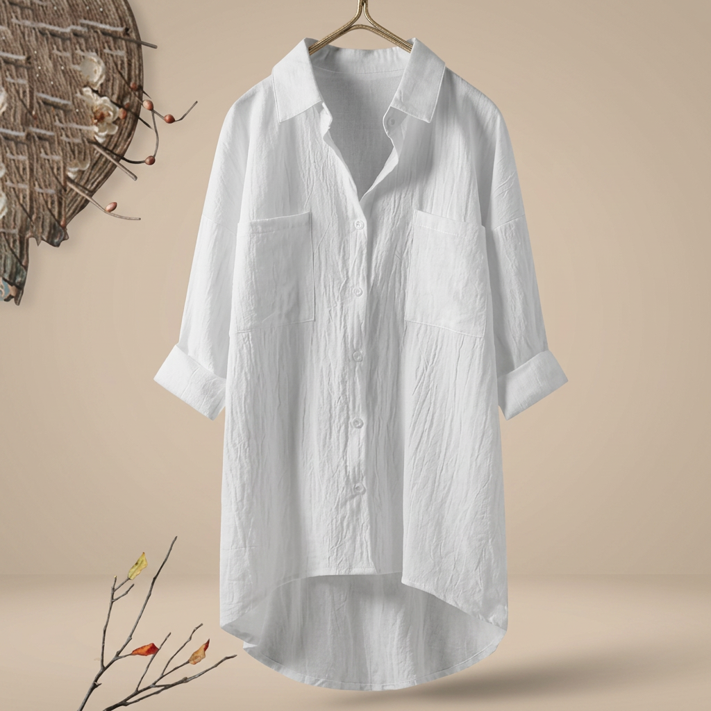Jacient - Locker geschnittenes Button-Down-Oberteil