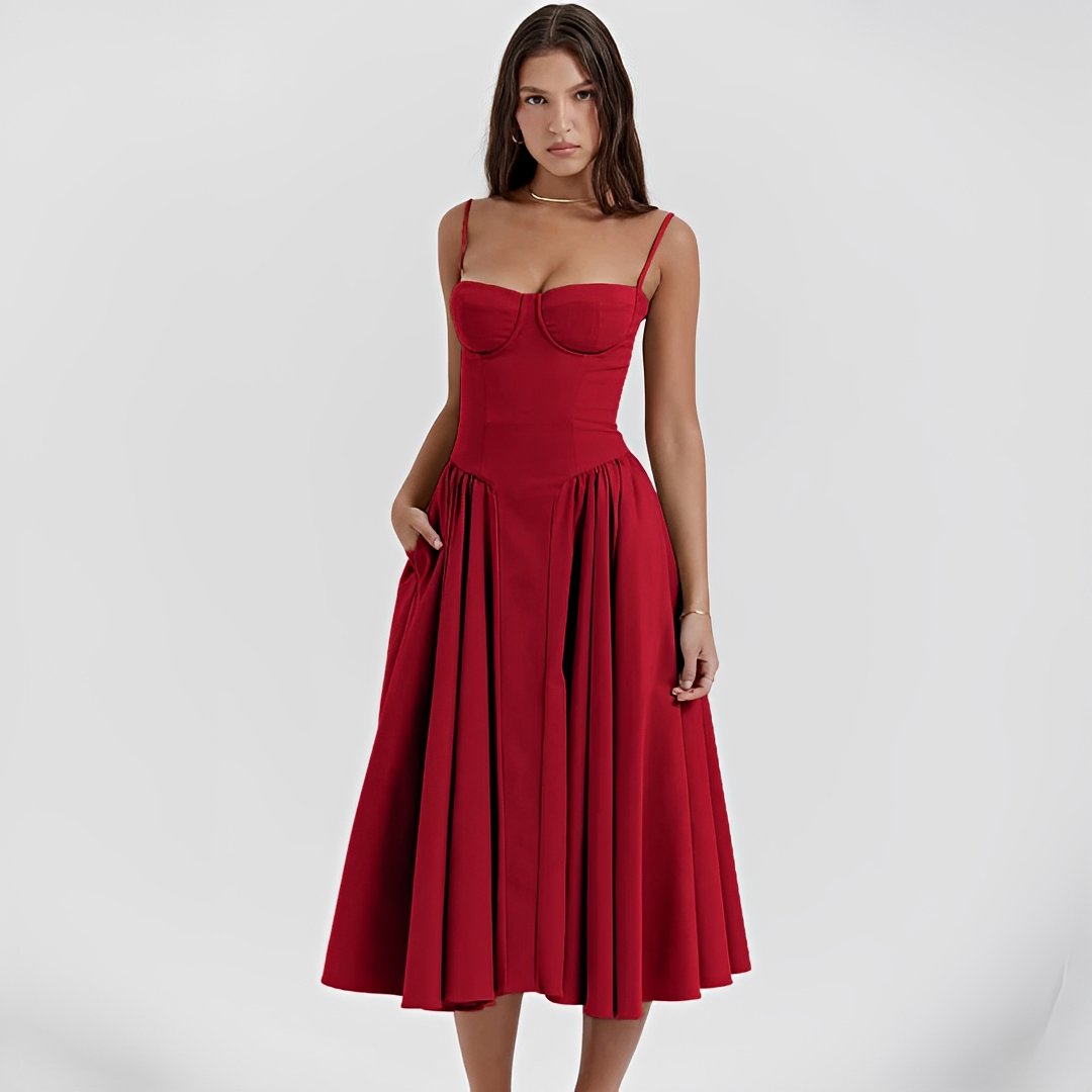 Michaela - Elegantes und stilvolles Kleid in Midi-Länge