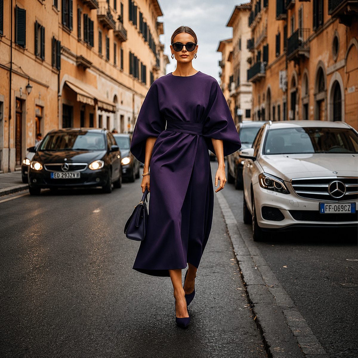 Sonia - Stilvolles Kleid mit Fledermausärmeln
