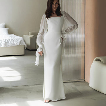 Gloria - Damen-Maxikleid mit langen Ärmeln im eleganten Design