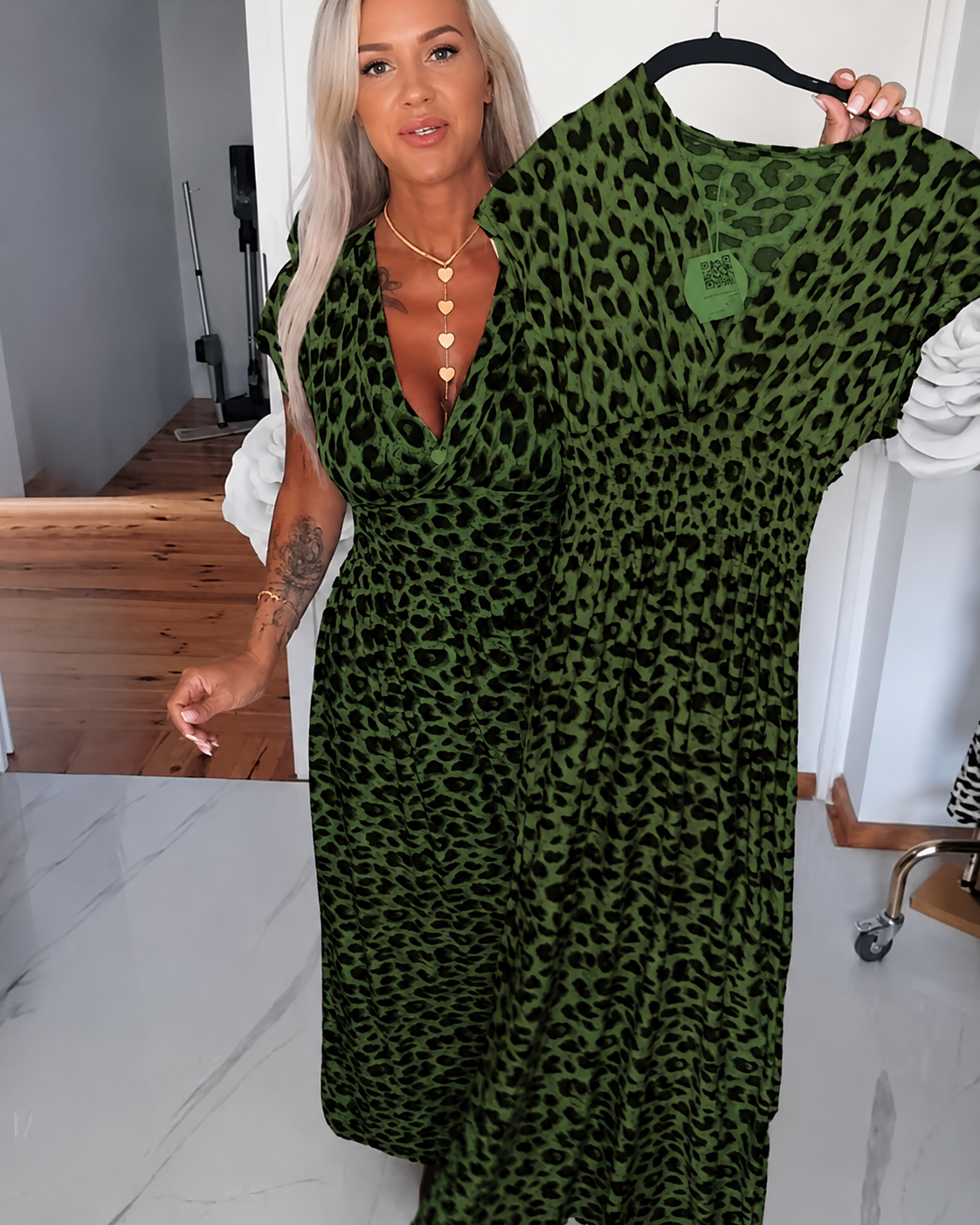 Dyshelle - Schickes Boho-Kleid mit V-Ausschnitt