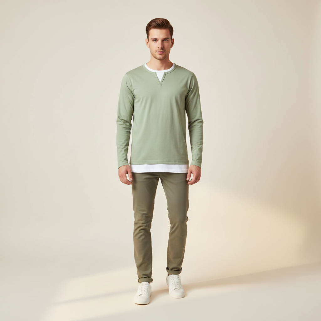 Daryl - Schickes Langarmshirt mit V-Ausschnitt