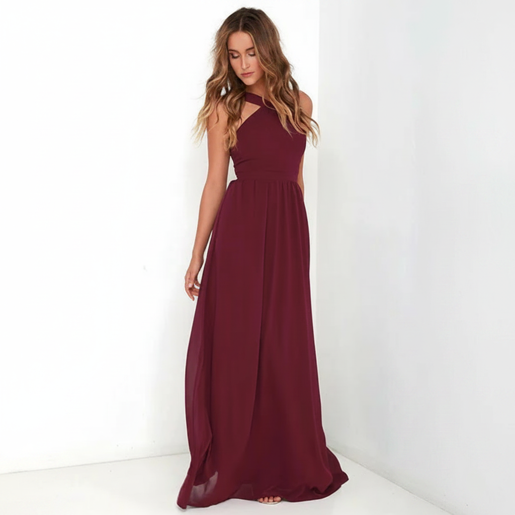 Suzanne - Stilvolles Maxikleid mit gekreuztem Ausschnitt