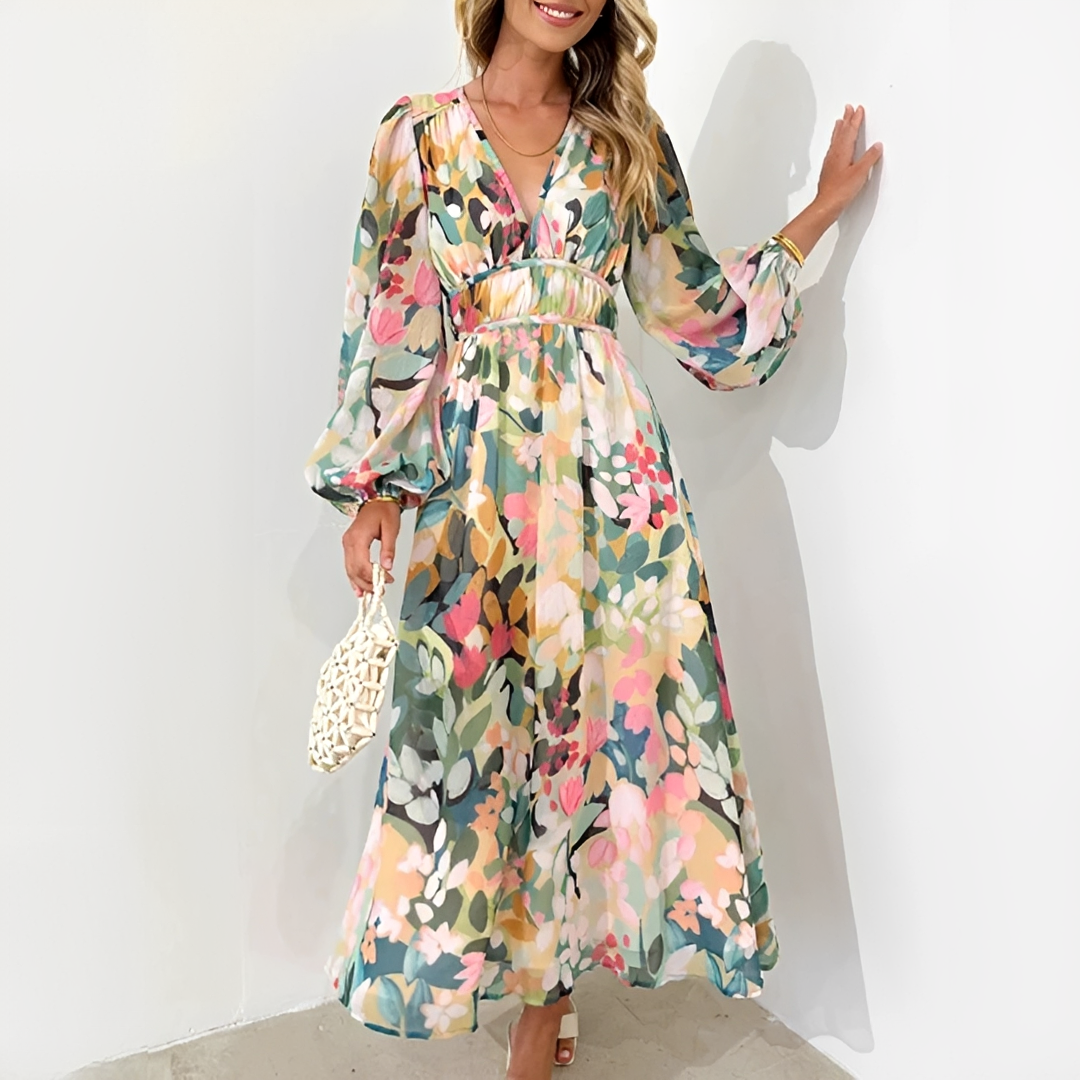 Kiara - Schickes und Fließendes Langarmkleid
