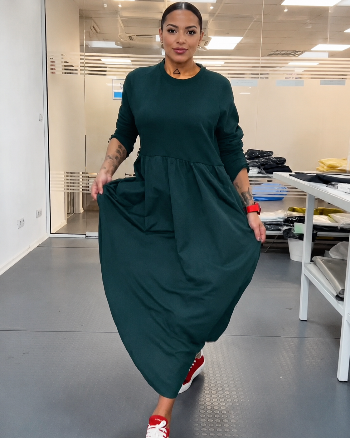 Imelda - Weit geschnittenes Kleid mit rundem Ausschnitt